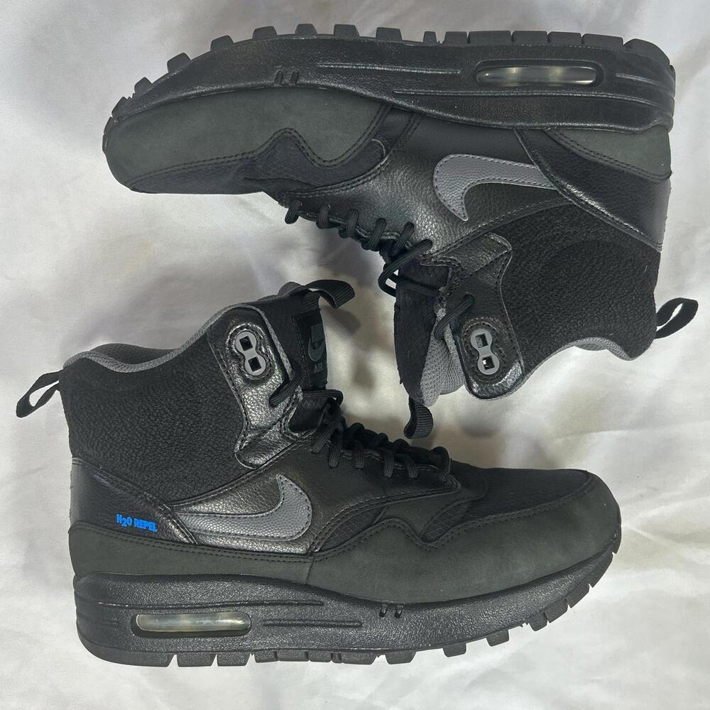 Nike Air Max 1 Mid “H2O Repel” boots in black/anthracite, women’s size 8.